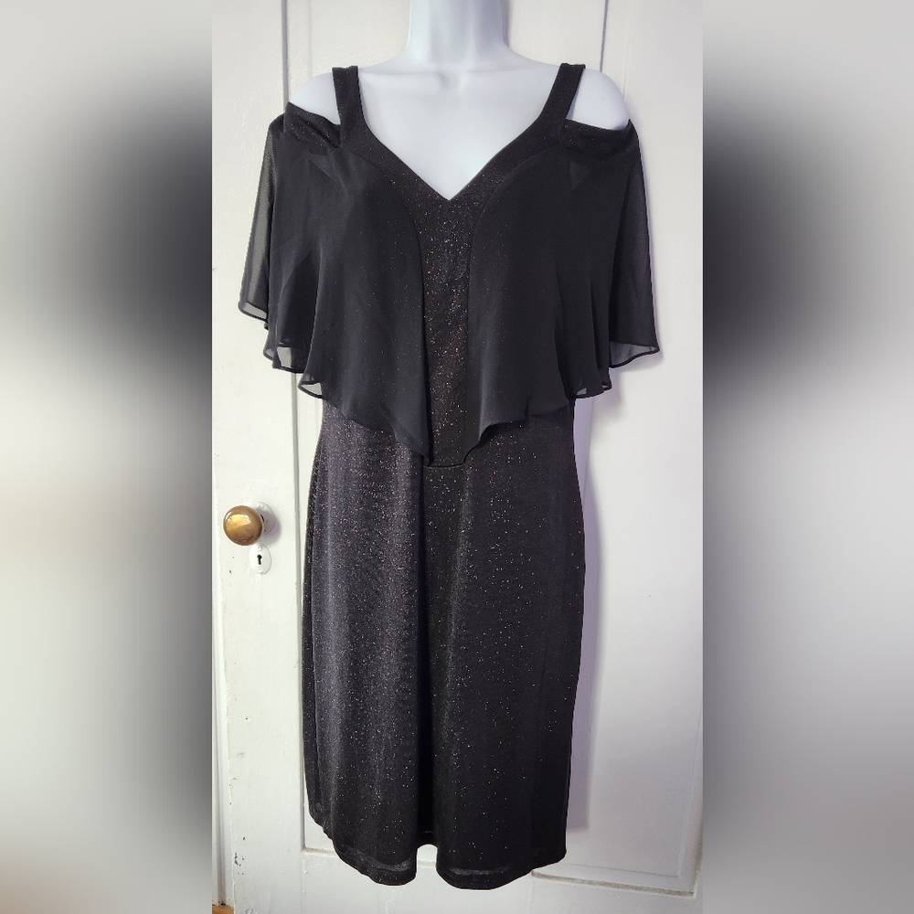 Elegant Black Glitter Dress By Chiasso Sz M